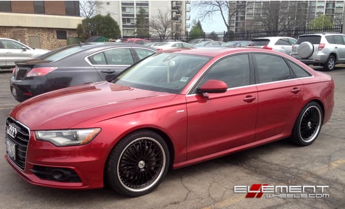 20 inch TSW Silverstone Gloss Black w/Mirror Lip Wheels on 2013 Audi A6 w/ Specs