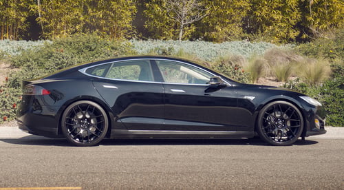22 inch staggered Avant Garde M310 All Black on 2012 Tesla Model S w/ specs