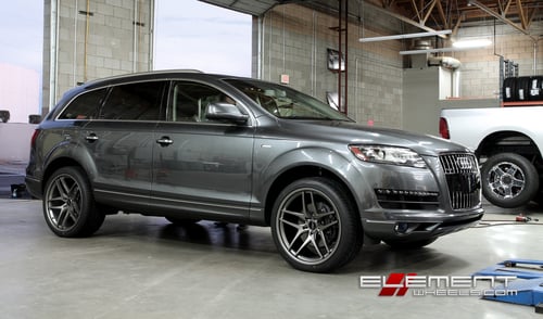 22x10.5 Black di Forza BM7 Titanium on 2014 Audi Q7 w/ Specs