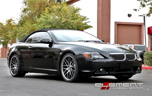 20 inch Staggered Roderick RW6 Black/Brushed on BMW 6 Series w/ Specs