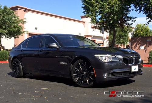 20 inch Staggered Lexani CSS15 Black w/ Machined Tips on 2012 BMW 750li Series w/ Specs