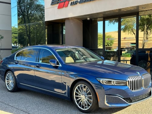 20 inch Staggered Lexani Pegasus Chrome on a 2021 BMW 7 Series