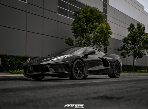 Double Staggered MRR FS01 in Gloss Black on a 2020 C8 Chevrolet Corvette
