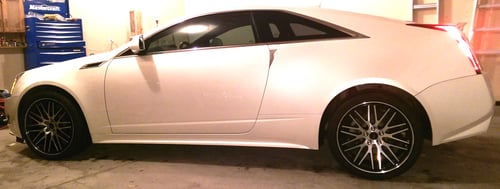 20 inch Staggered Black Di Forza BM-4 Black Machined on 2011 Cadillac CTS Coupe w/ Specs
