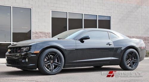 20x10 Blaque Diamond BD6 All Matte Black on 2010 Chevy Camaro SS w/ Specs