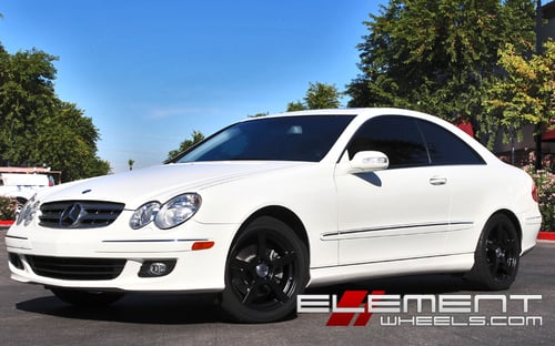 17x8 TSW Panorama All Black on 2009 Mercedes CLK w/ Specs
