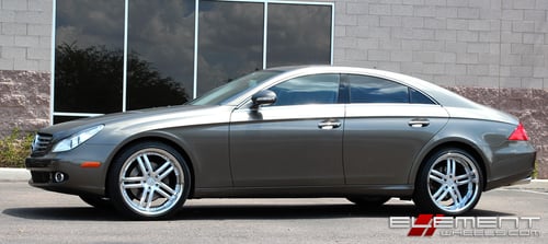 20 inch Staggered Concept One RS-55 Silver w/ Machined Face (Chrome Lip) on 2008 Mercedes CLS550 w/ Specs