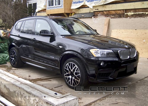 19 inch Staggered Tenzo Concept 10 Black/Machined on 2012 BMW X3 w/ Specs