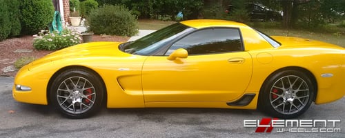 17/18 inch Staggered TSW Nurburgring Gunmetal w/Mirror Face on 2005 Chevy Corvette C5 w/ Specs