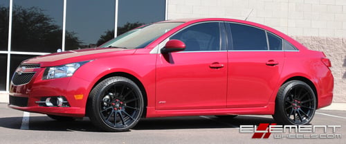 19x9.5 Ground Force GF06 Gloss Black (Extreme Concave) on 2013 Chevy Cruze w/ Specs