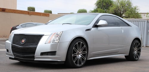 20 inch Staggered Blaque Diamond BD-2 Matte Black w/Machined Face on 2011 Cadillac CTS Coupe w/ Specs