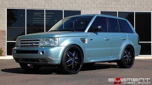 24 inch Diablo Angel Gloss Black w/ Chrome Insert Wheels on 2008 Range Rover Sport HSE w/ Specs