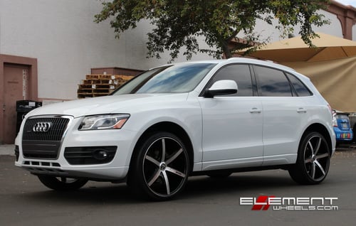 22x9.5 Dub Rio 6 Black/Machined on 2012 Audi Q5 w/ Specs