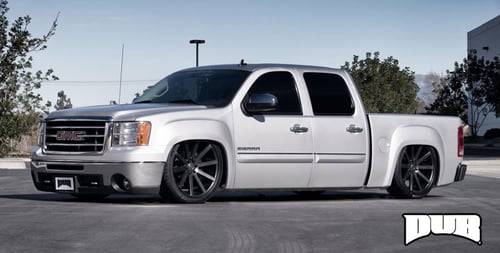 DUB Shot Calla Black/Machined w/ Tint on GMC Sierra 1500 w/ Specs
