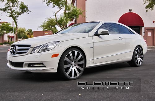 MRR HR4 Black/Machined Wheels on 2012 Mercedes E350 Coupe w/ Specs