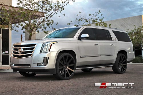 26x10 Dub Shot Calla Black Machined w/ Tint on 2016 Cadillac Escalade w/ Specs