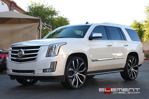 26x10 Lexani Lust Black/Machined on 2015 Cadillac Escalade w/ Specs
