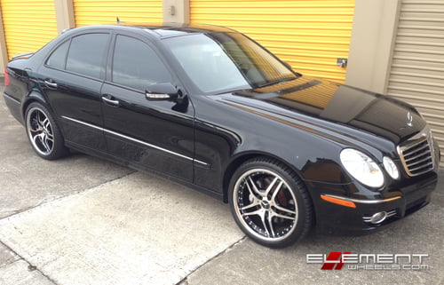 Euromag EM2 Wheels Gloss Black w/ Machined Face on 2008 Mercedes E350 w/ Specs