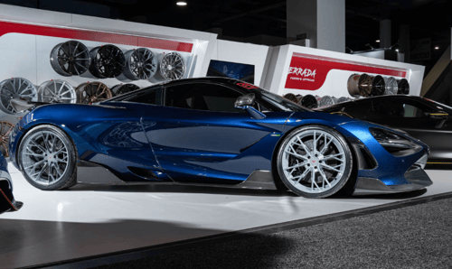 20 Staggered Ferrada FR11 Storm Gray on a 2023 McLaren 720s
