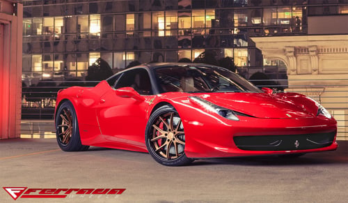 20 inch Ferrada FR2 Bronze wheels On 2011 Ferrari 458 Italia w/ Specs