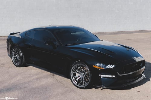 Staggered 20 Inch Avant Garde M520r in Dark Graphite Metallic on a 2017 Ford Mustang GT