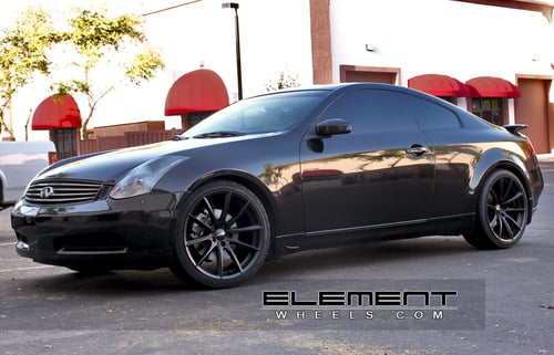 Ace Convex Matte Black on 06 Infiniti G35 Coupe w/ Specs