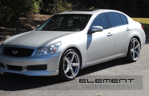 Ace Couture Silver 20" Wheels on 08 Infiniti G35S Sedan w/ Specs