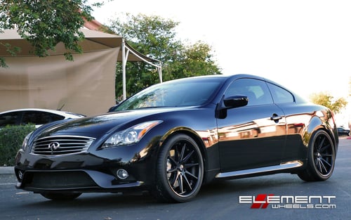 Staggered Concave Rohana RC10 Matte Black on Infiniti G37S Coupe w/ Specs