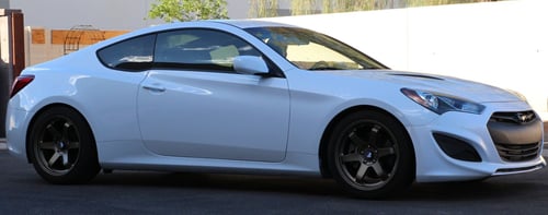 18 inch Staggered Avid.1 AV-06 Matte Bronze on 2013 Hyundai Genesis Coupe w/ Specs