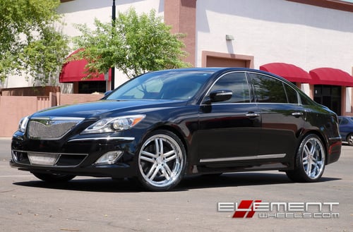 20 inch Staggered Concept One RS55 Silver On Hyundai Genesis Sedan w/ Specs