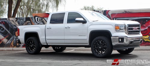 20x9 Moto Metal 962 Gloss Black Milled on a 2015 GMC Sierra 1500 w/ Specs