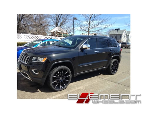 22 inch Lexani CSS15 Black w/ Machined Tips on 2014 Jeep Grand Cherokee Overland w/ Specs
