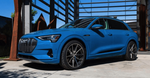 22 inch Vossen HF-3 Gloss Black w/ Double Tint on a 2022 Audi E-Tron SUV