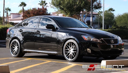 Roderick RW6 Black/Brushed Wheels on 09 Lexus IS250 w/ Specs
