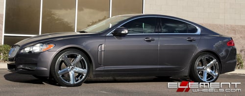 20 inch Staggered 2Crave No-35 Chrome on 2009 Jaguar XF (Supercharged) w/ Specs