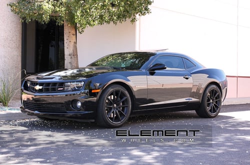 20 inch Staggered Ace Convex All Matte Black on 2010 Chevy Camaro SS w/ Specs