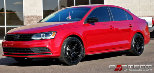 17x8 Niche Misano Satin Black on 2016 VW Jetta w/ Specs