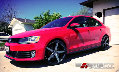 Niche Milan Black/Machined w/ Tint on 2012 VW Jetta w/ Specs