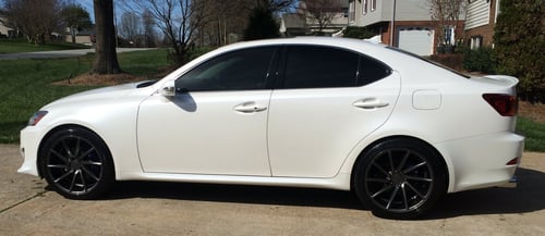 19 inch Staggered Vossen CVT Gloss Graphite (True Directional) on 2009 Lexus IS250 w/ Specs