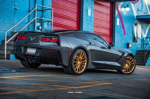 MRR FS02 Brushed Gold on 2016 Corvette C7 Z51 w/ specs