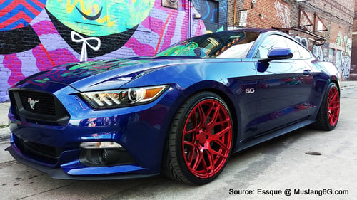 20 inch MRR FS01 Brushed Red on 2015 Ford Mustang GT w/ Specs