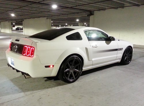 20 inch Rohana RC7 Matte Graphite Staggered on 2009 Ford Mustang California Edition w/ Specs
