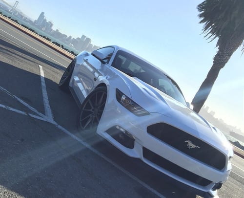 20 inch Staggered Vossen VFS1 Matte Graphite (Flow Formed) on 2015 Ford Mustang GT w/ Specs