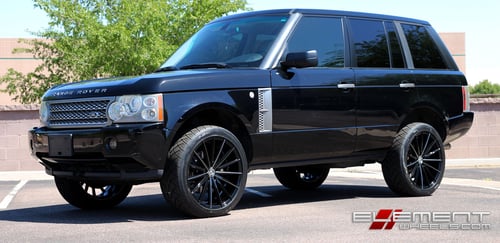 22x10 Lexani Pegasus Gloss Black w/Machined Grooves on 2006 Range Rover HSE w/ Specs