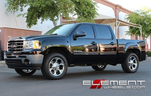 20x9 Fuel Dune Chrome wheels on 2013 GMC Sierra 1500 w/ Specs