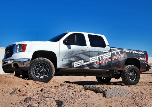 Fuel Boost Black wheels on 09 GMC Sierra 2500 w/ Specs