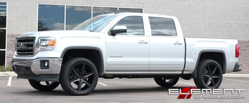22 inch Helo HE887 Satin Black on 2015 GMC Sierra 1500 w/ Specs