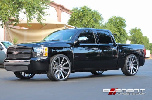 DUB Shot Calla Chrome wheels on 2009 Chevy Silverado w/ Specs