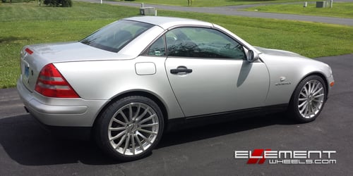 TSW Mallory 5 Silver Machined on 2000 Mercedes SLK w/ Specs