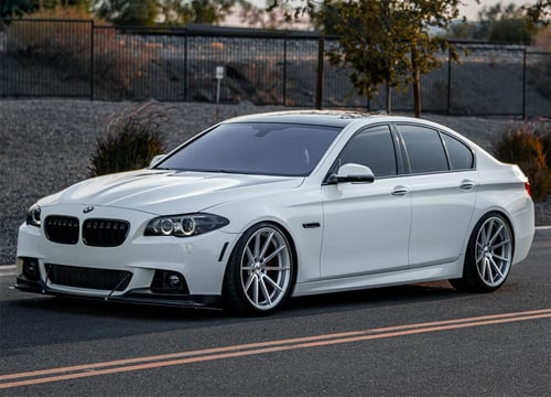 20 inch Staggered Variant Argon Silver Mirror 2015 BMW 535i (Stanced Fitment)